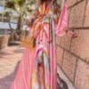 PINK PATTERNED MAXI DRESS
