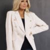 Pro-Fashion Boutique - STONE BLAZER WITH BUTTON DETAIL