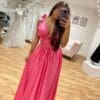 PINK TIE SHOULDER MAXI DRESS - Image 2