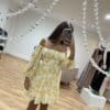 Pro-Fashion Boutique - YELLOW FLORAL OFF THE SHOULDER DRESS